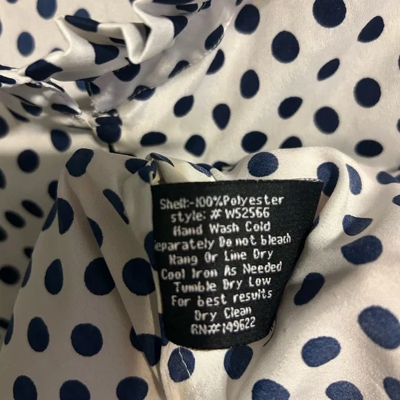 Walter Baker White Navy Polka Dot Ruffle Blouse S - Picture 3 of 3